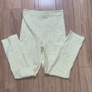 Forever 21 Lime Green and White Plaid Ankle Pants